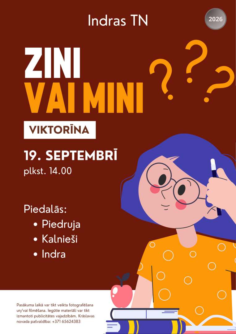Ilustrācija ar meiteni un grāmatām. Pasākuma afiša