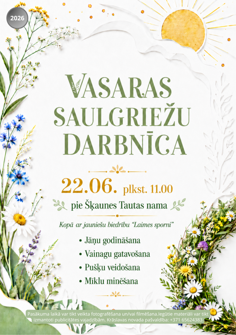 Vasaras pļavas ziedi un augi. Pasākuma afiša