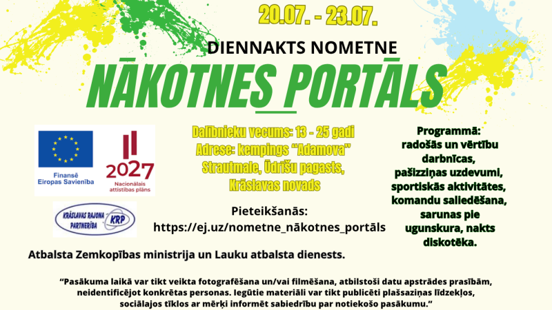 Pasākuma afiša uz gaiša fona