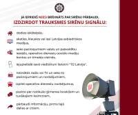 Informācija par trauksmes sirēnu pārbaudi un šūnu apraides paziņojumiem