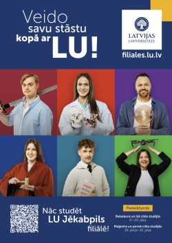 Dažādu profesiju pārstāvju portreti. Aicinājums studēt Latvijas Universitātē.