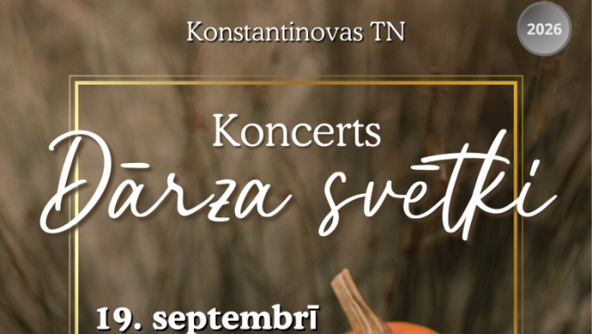 Rudens ražas kompozīcija ar ķirbjiem, āboliem un vīnogām. Pasākuma afiša