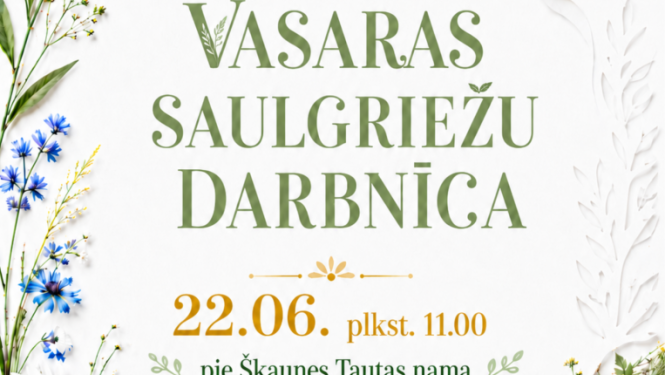 Vasaras pļavas ziedi un augi. Pasākuma afiša