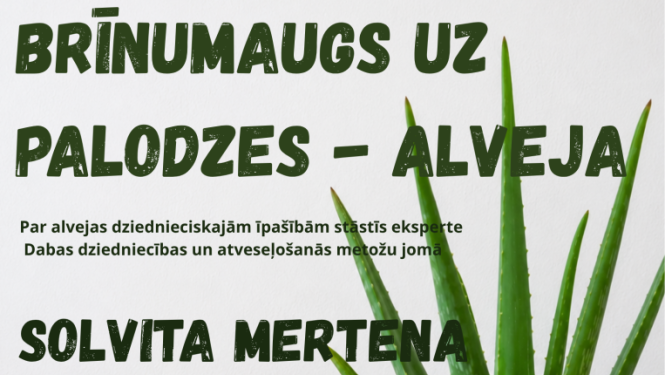 Alveja podiņā uz galda. Pasākuma afiša