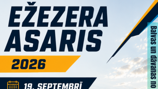 Makšķernieki laivās uz ezera ķer zivis. Pasākuma afiša