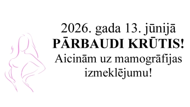 Sievietes siluets. Paziņojums par mamogrāfijas izmeklējumu