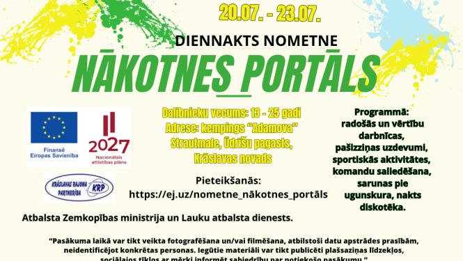 Pasākuma afiša uz gaiša fona