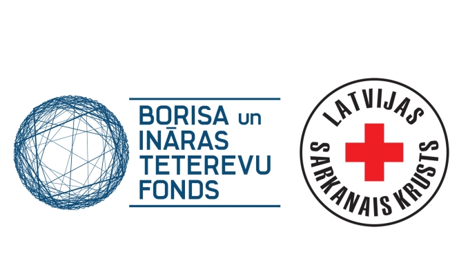 Teterevu fonda un Latvijas Sarkanā Krusta logo