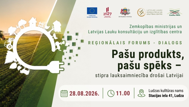 Lauksaimniecības lauku ainava. Pasākuma afiša