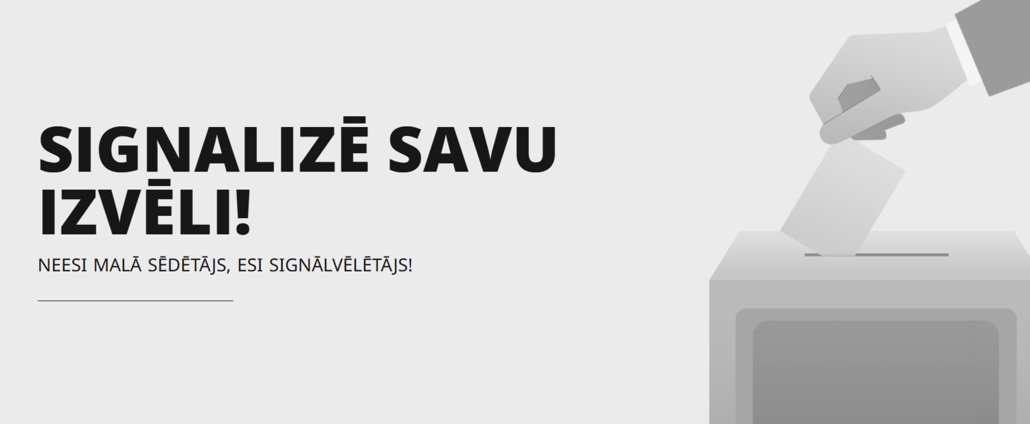 Grafika ar aicinājumu kļūt par vēlētāju