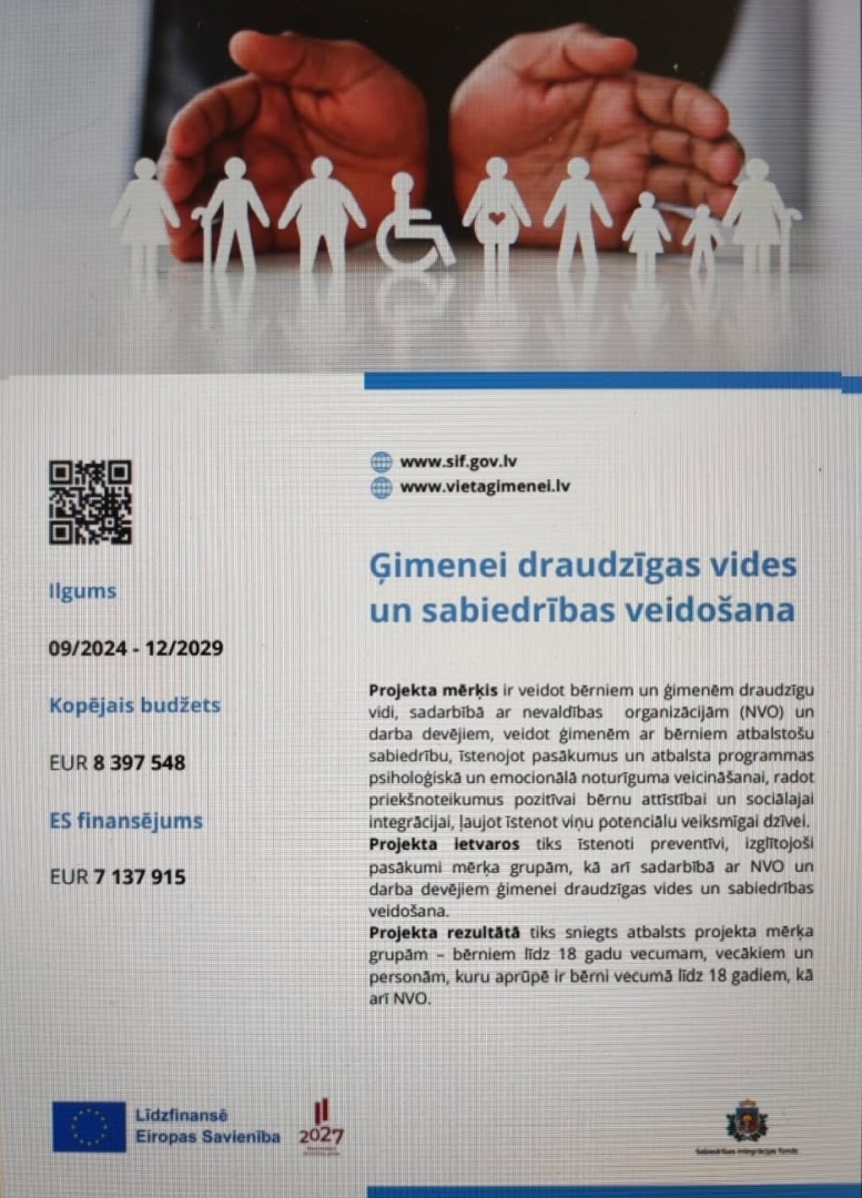 Informatīvs plakāts par projektu