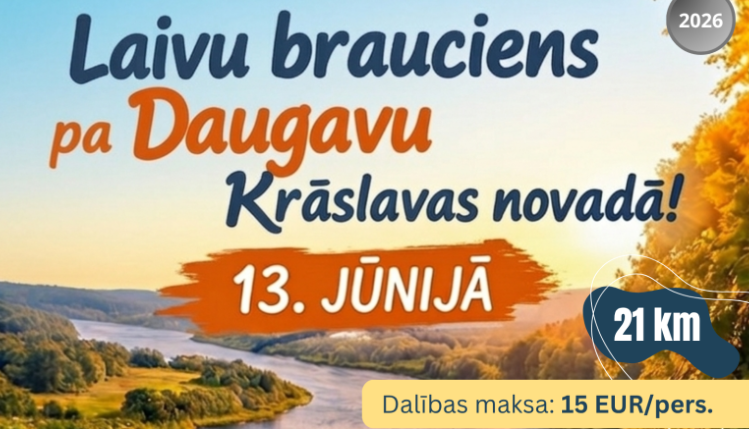 Upes ainava. Laivu brauciena afiša.