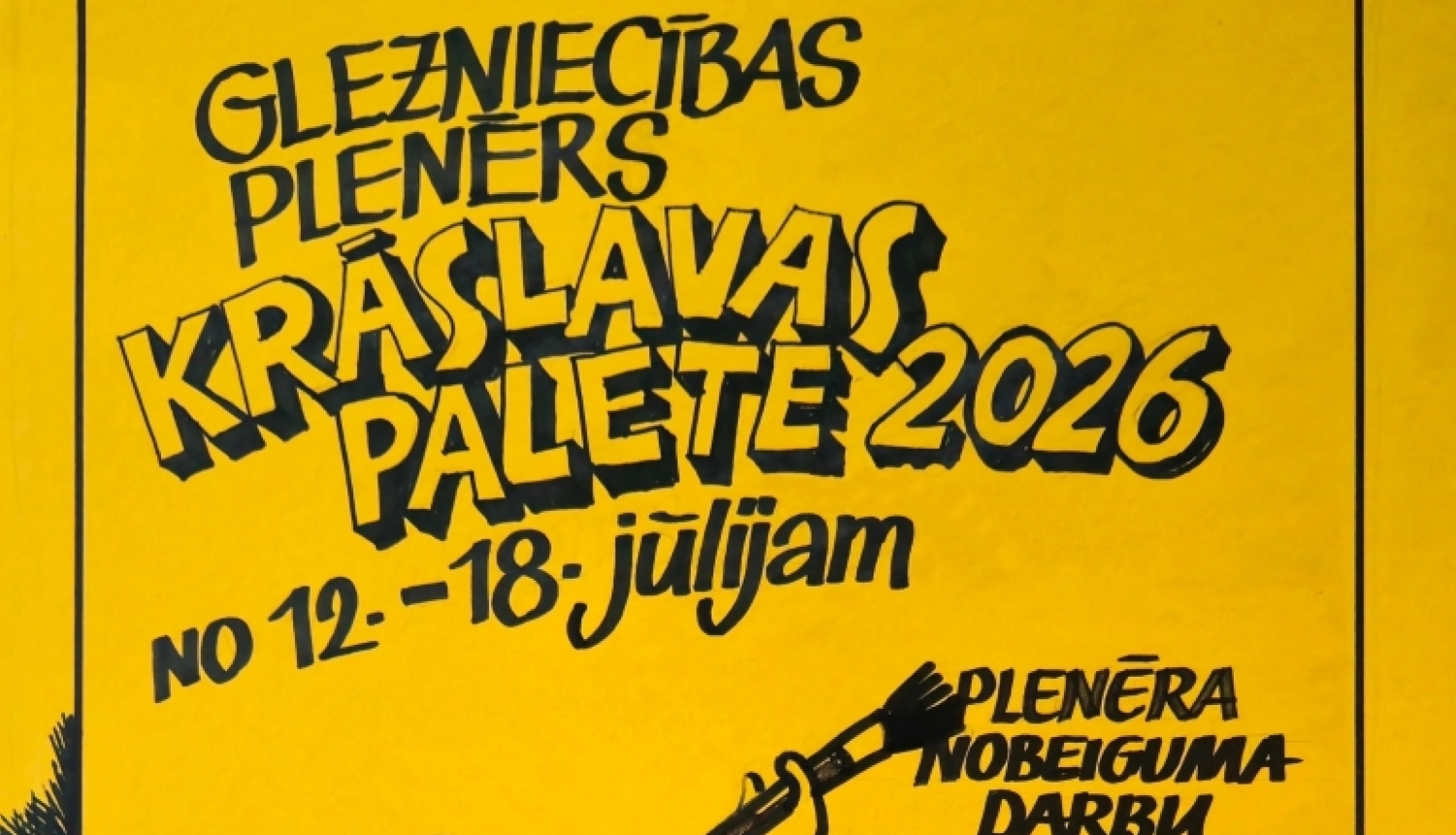 Ilustrācija – mākslinieks glezno pasākuma afišu