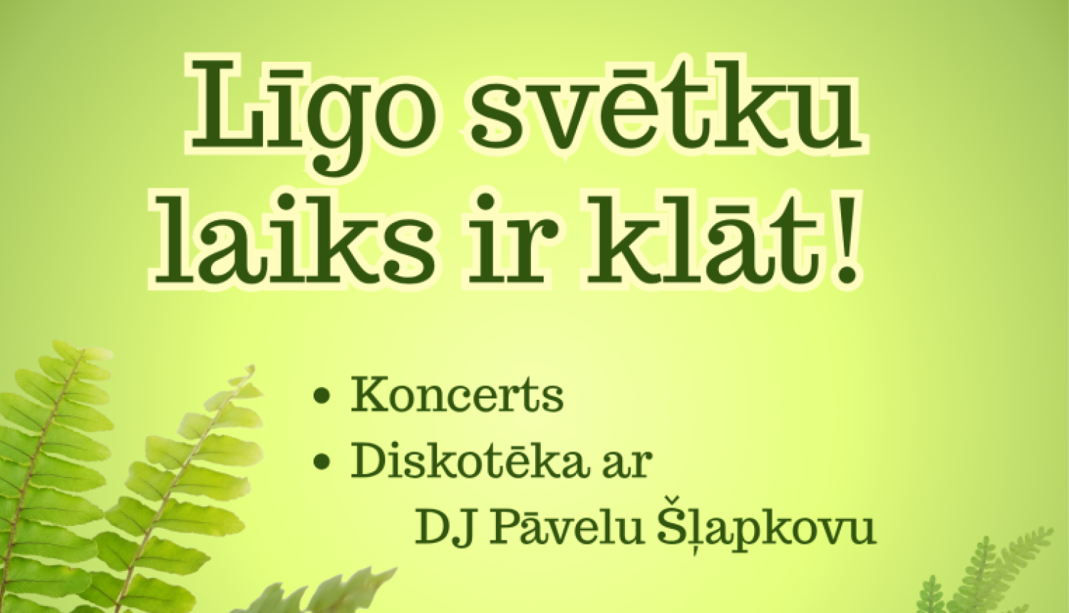 Pļavas ziedi un zaļi augi. Pasākuma afiša.