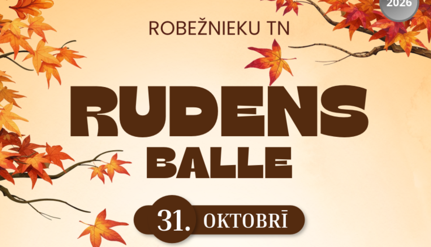 Rudens lapas un grozs ar rudens veltēm. Pasākuma afiša