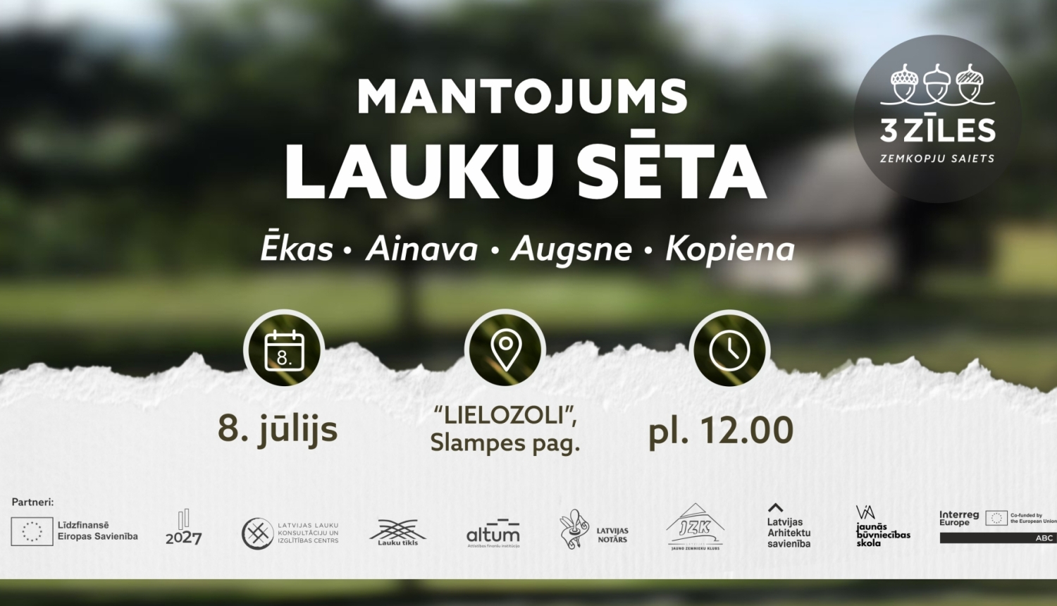 Lauku sētas fons. Pasākuma afiša