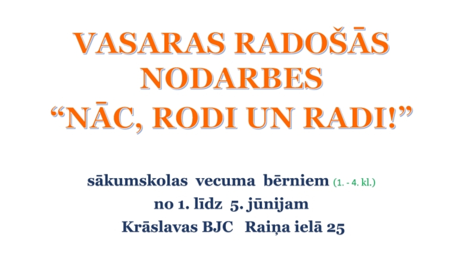 Ilustrēta saule un krāsains fons. Pasākuma afiša.
