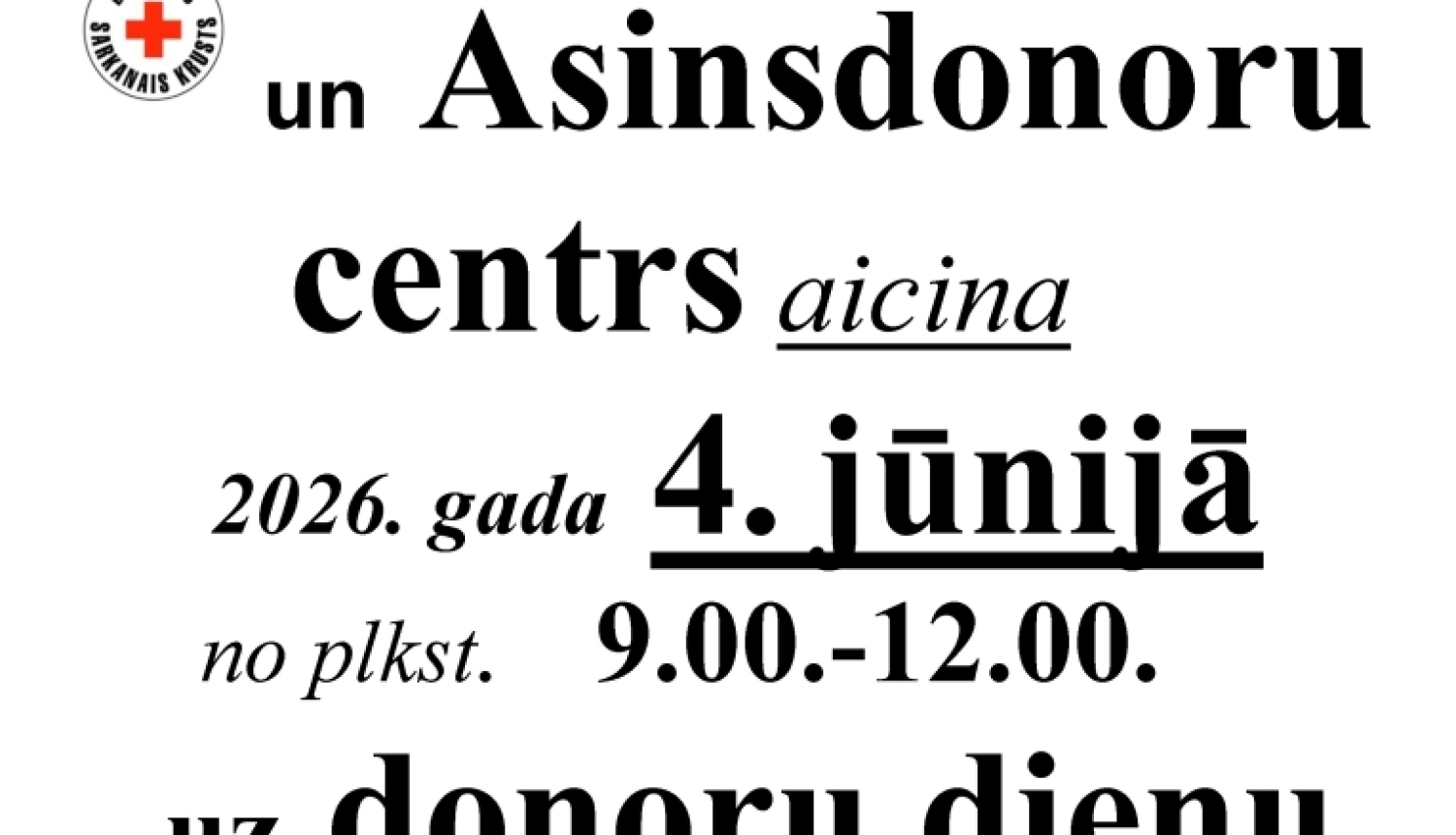 Informācija par donoru dienu Krāslavā