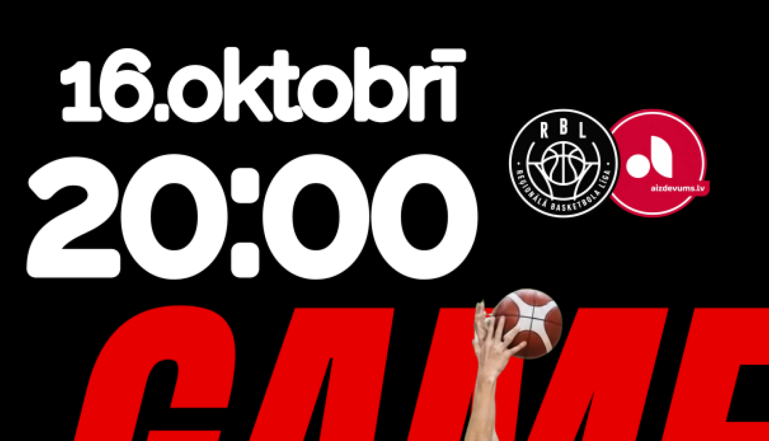 Divi basketbolisti uz melna fona. Pasākuma afiša
