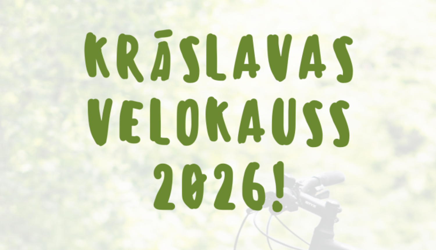 Velosipēds uz lauku ceļa. Pasākuma afiša