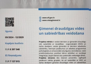 Informatīvs plakāts par projektu