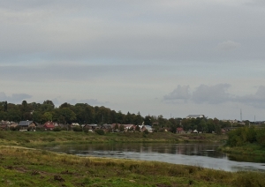 Daugava un tās krastos esošā apdzīvotā vieta