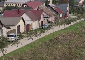 Skats uz dzīvojamām mājām Daugavas krastā