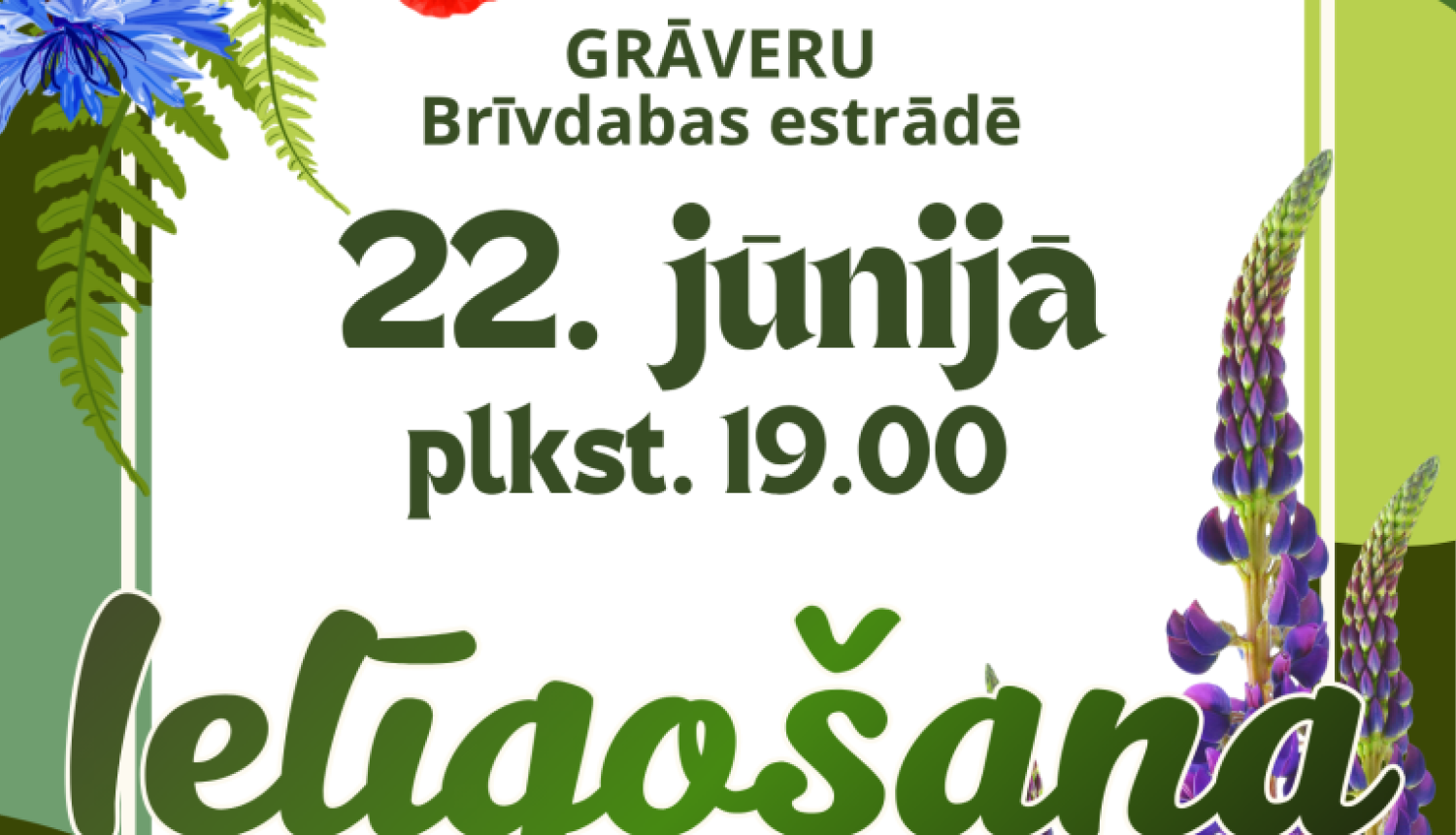 Vasaras pļavas ziedi un augi. Pasākuma afiša
